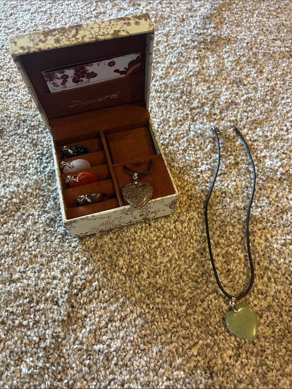 Amore Heart Pendant Necklace with Interchangeable Charms